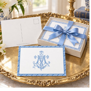 Postal Virgen María Religiosa Cruz Mariana Lirios Azules