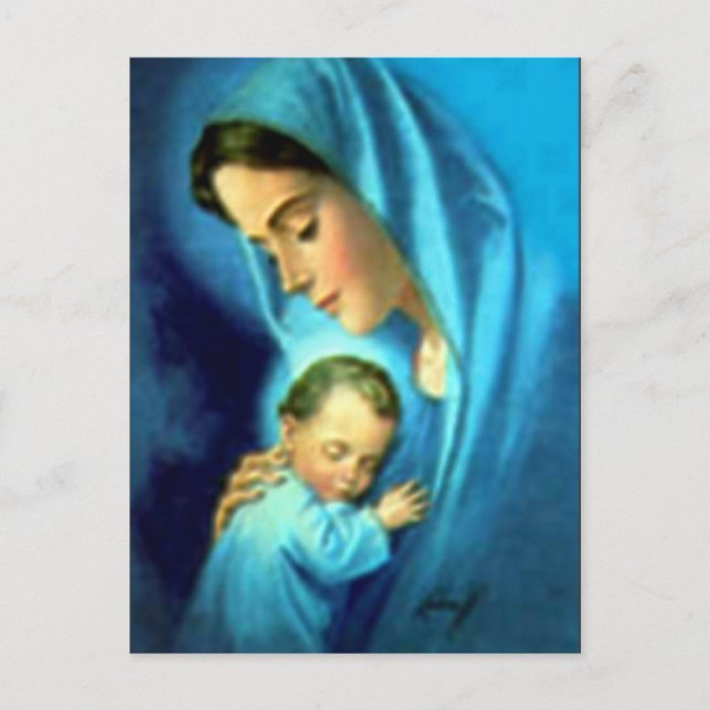 Postal Virgen María y Niño Jesús (Anverso)
