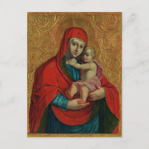 Postal Virgen María y Niño Jesús por Jan Rombauer
