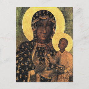 Postal Virgen Negra Polonia Nuestra Señora de Czestochowa