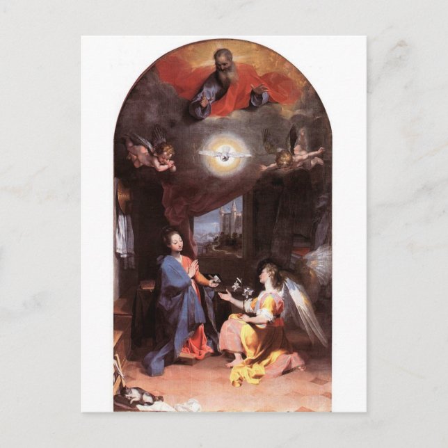 POSTAL VIRGEN Y ANGEL DE ANUNCIACIÓN (Anverso)