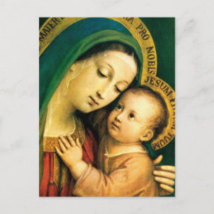 POSTAL VIRGEN Y NIÑO