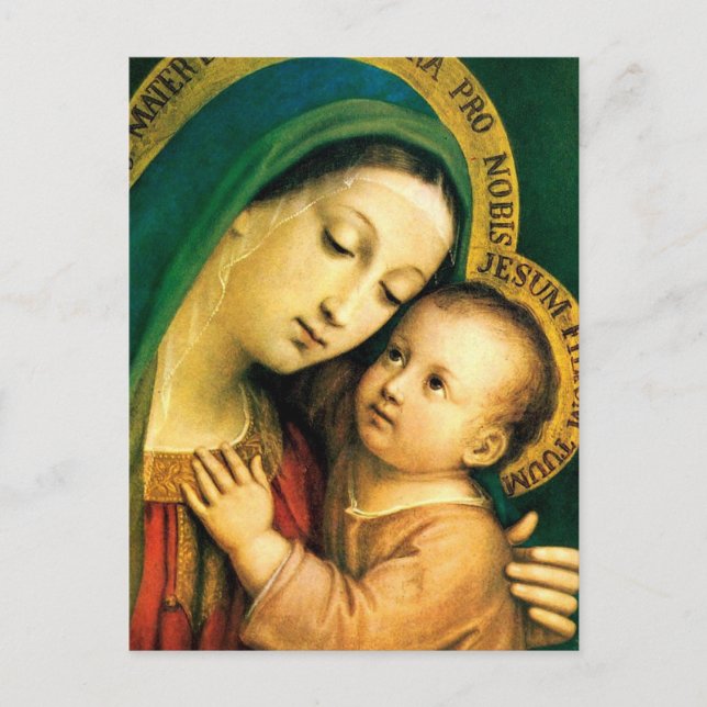 POSTAL VIRGEN Y NIÑO (Anverso)