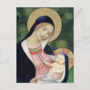 POSTAL VIRGEN Y NIÑO
