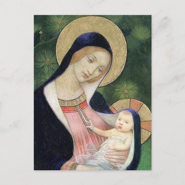 POSTAL VIRGEN Y NIÑO (Anverso)