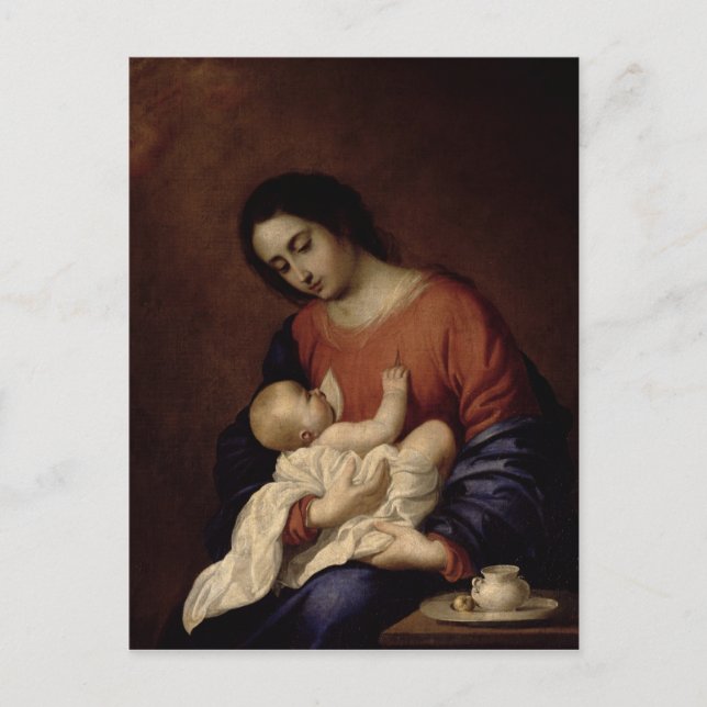 Postal Virgen y niño, 1658
