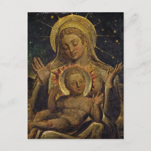 Postal Virgen y niño, 1825 (temperatura en el panel) (Anverso)