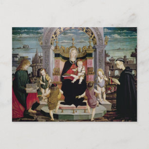 Postal Virgen y niño al frente