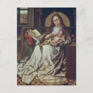 Postal Virgen y niño antes de una pantalla, c.1440