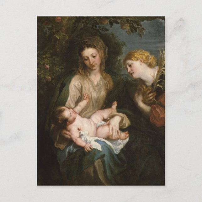 Postal Virgen y niño - Anthony Van Dyck (Anverso)