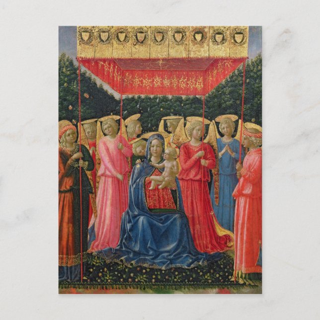 Postal Virgen y niño con ángeles, c.1440-50 (Anverso)