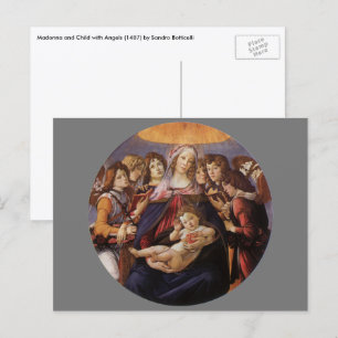 Postal Virgen y Niño con Ángeles por Sandro Botticelli