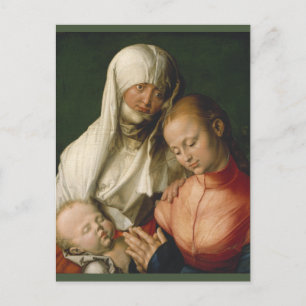Postal Virgen y niño con Santa Ana de Durer