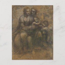 Postal Virgen y niño con Santa Ana por Leonardo da Vinci