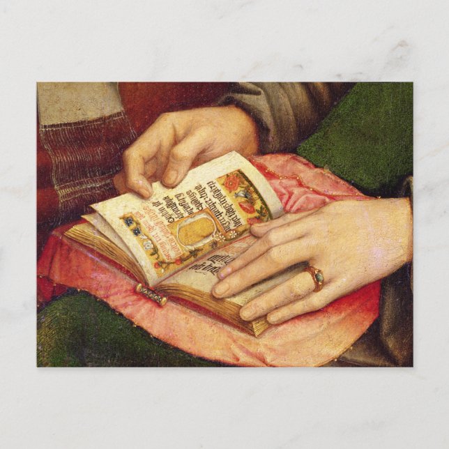 Postal Virgen y niño con santos (Anverso)