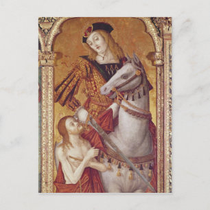 Postal Virgen y niño con SS. Gregory y Martin