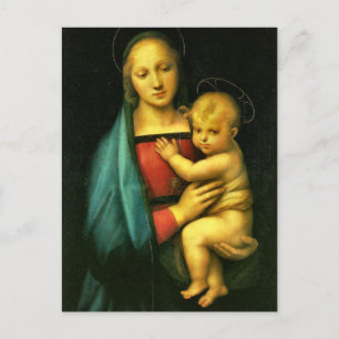 Postal Virgen y Niño de Rafael