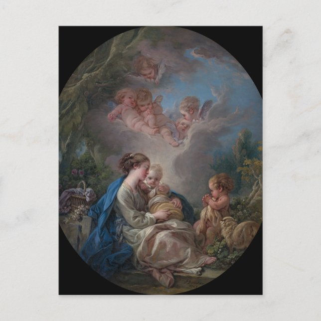Postal Virgen y niño - François Boucher (Anverso)