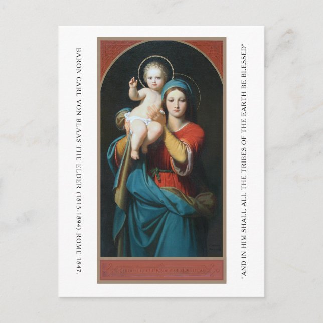 POSTAL VIRGEN Y NIÑO JESÚS ANTIGUOS (Anverso)