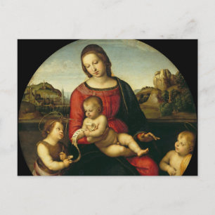 Postal Virgen y Niño por Rafael