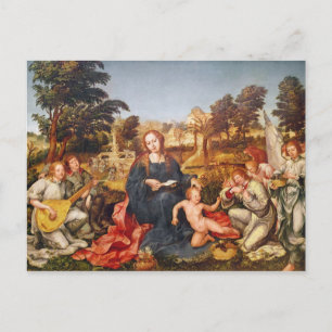 Postal Virgen y niño y ángeles, 1536-38