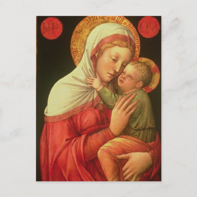 Postal Virgin and Child, c.1465 (aceite en el panel) (Anverso)