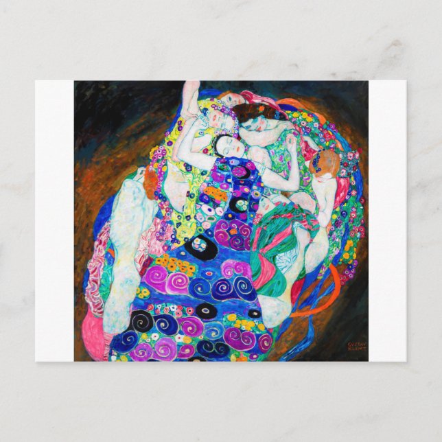 Postal Virgin (Chicas), Gustav Klimt (Anverso)