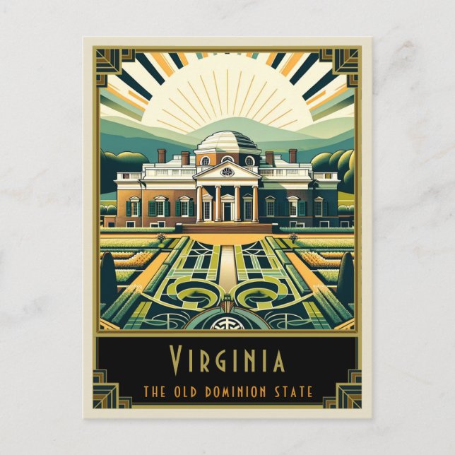 Postal Virginia | Art Deco (Anverso)