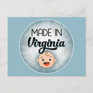Postal Virginia Baby Funny Blue New Boy Postcard