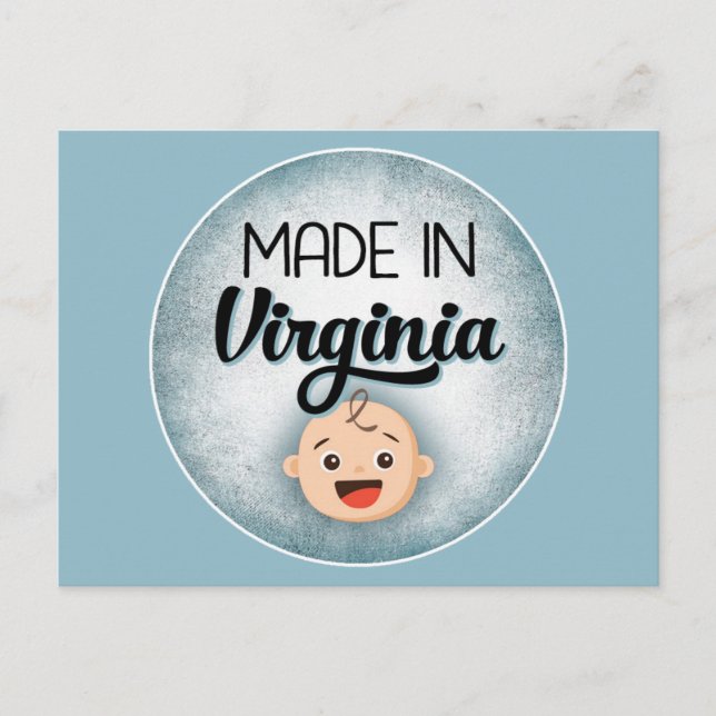 Postal Virginia Baby Funny Blue New Boy Postcard (Anverso)