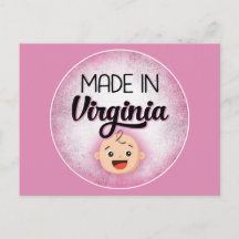 Virginia Baby Funny Pink New Chica Postcard