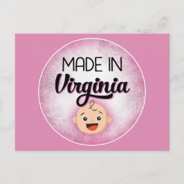 Postal Virginia Baby Funny Pink New Chica Postcard