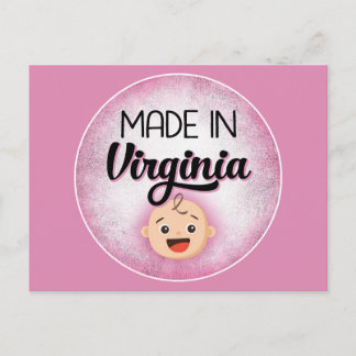 Postal Virginia Baby Funny Pink New Chica Postcard