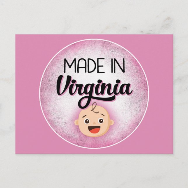 Postal Virginia Baby Funny Pink New Chica Postcard (Anverso)