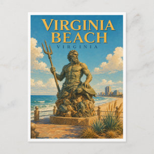 Postal Virginia Beach Virginia Estatua de Neptuno GeoSaga