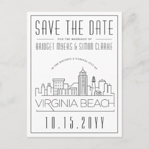 Postal Virginia Beach Wedding   Línea de horizonte Guarda