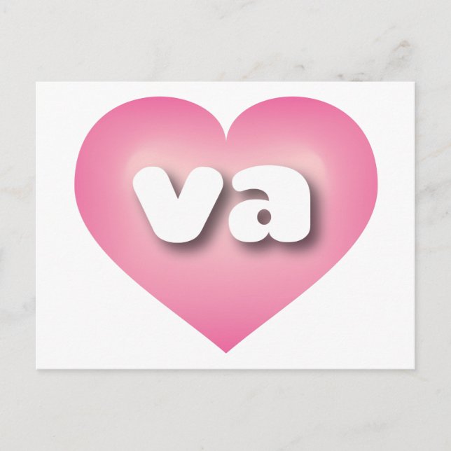 Postal Virginia, corazón rosado de desvanecimiento - Amo  (Anverso)