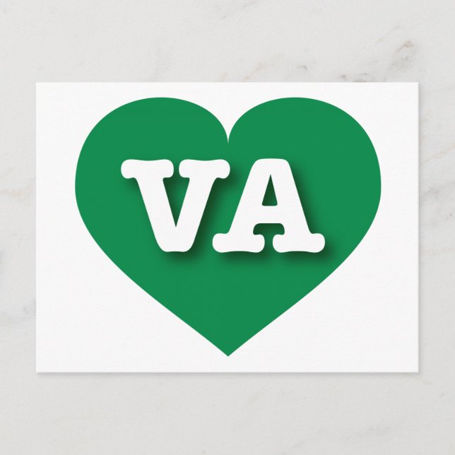 Postal Virginia Green Heart - Amo a VA (Anverso)