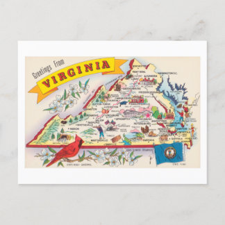 Postal Virginia Greetings from US States