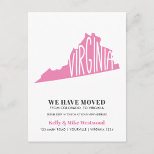 Postal VIRGINIA Hemos movido nueva dirección Nueva casa