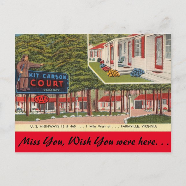 Postal Virginia, Kit Carson Court, Farmville (Anverso)