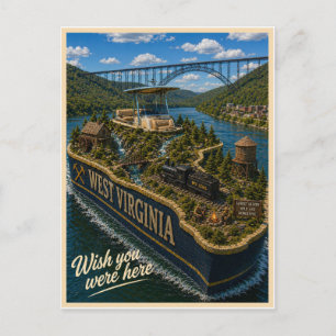 Postal Virginia Occidental Desearía que estuvieras aquí