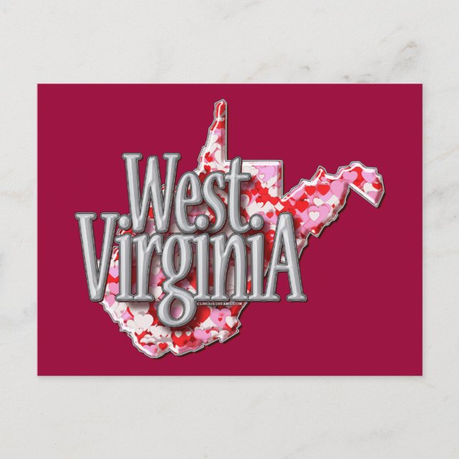 Postal Virginia Occidental por completo de corazones (Anverso)