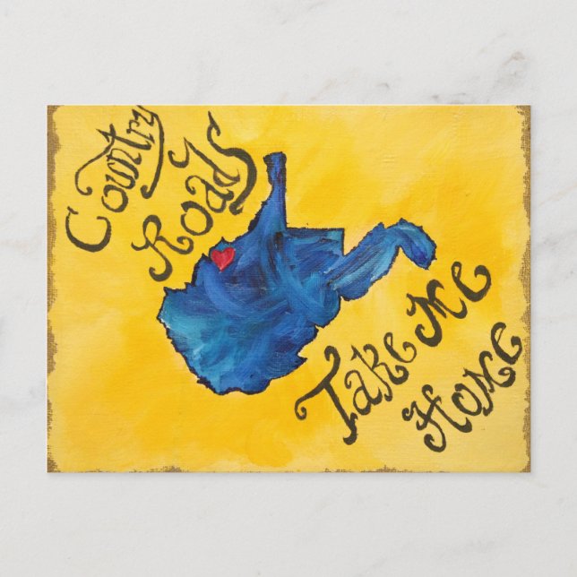 Postal Virginia Occidental tiene mi corazón (Anverso)