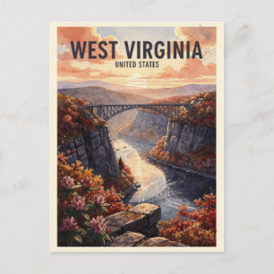 Postal Virginia Occidental Viaje Vintage USA