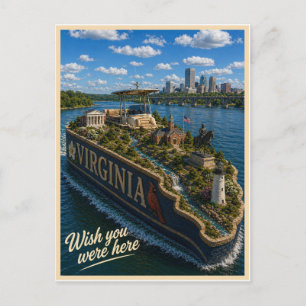 Postal Virginia Ojalá estuvieras aquí Serie del estad