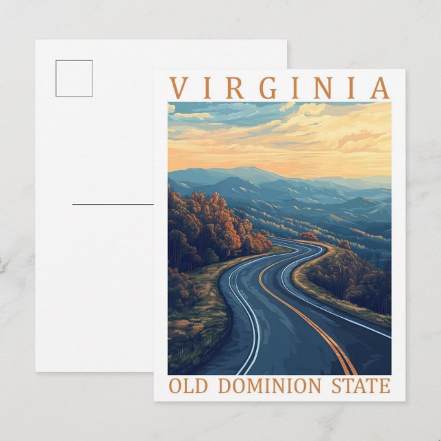 Postal Virginia Old Dominion State USA Travel Place (Anverso / Reverso)