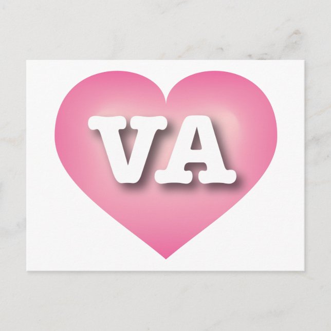 Postal Virginia Pink Fade Heart - Amo a VA (Anverso)