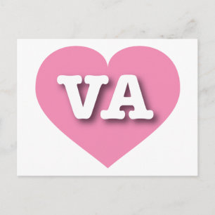 Postal Virginia Pink Heart - Amo a VA