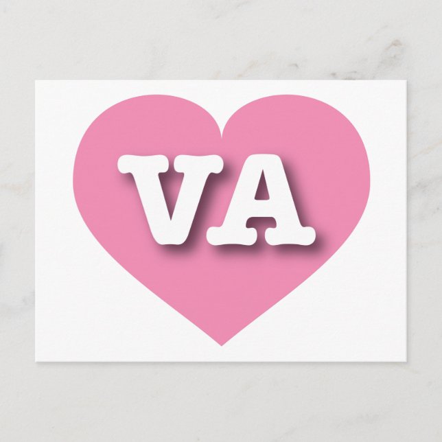Postal Virginia Pink Heart - Amo a VA (Anverso)